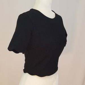 Ted Baker Black Scalloped Crop Top
